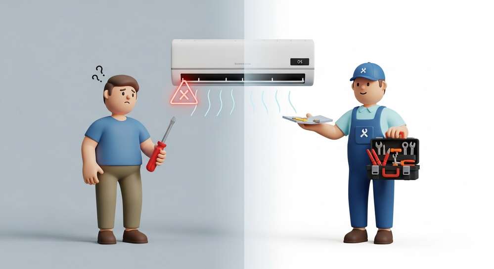 Tổng hợp mã lỗi trên máy lạnh Aqua và cách khắc phục hiệu quả 3 Khi nào bạn có thể tự sửa và khi nào cần gọi thợ