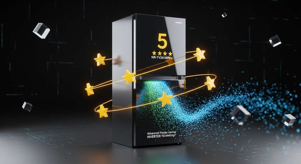 Đánh giá tủ lạnh Panasonic Inverter 234 lít NR-TV261BPKV có tốt không 3 Hiệu quả tiết kiệm điện vượt trội với nhãn năng lượng 5 sao