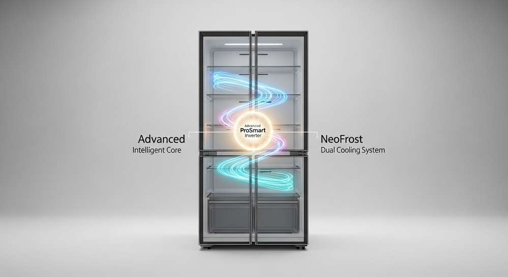 Đánh giá tủ lạnh Beko Inverter 189 lít RDNT201I50VK chi tiết 1 Phân tích công nghệ làm lạnh kép NeoFrost và ProSmart Inverter