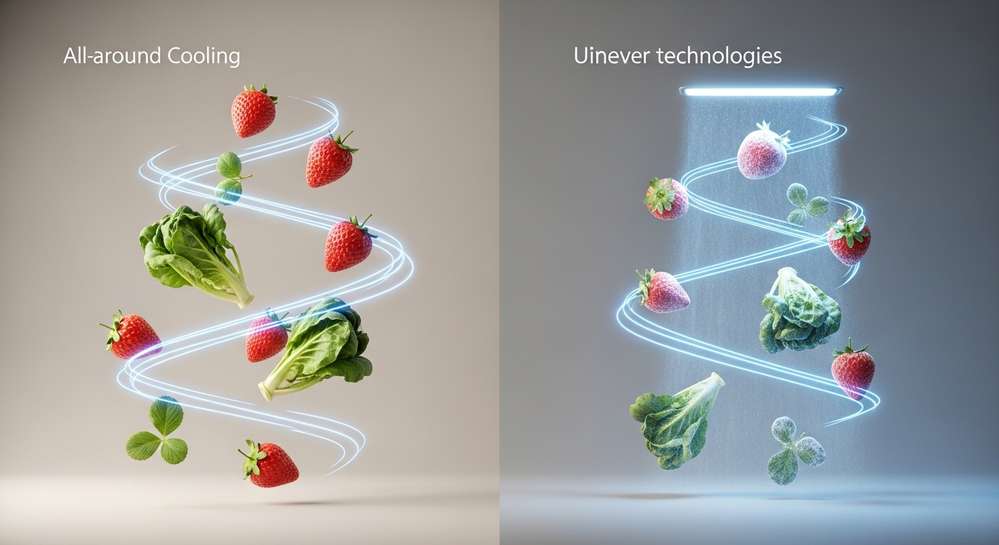 Tìm hiểu công nghệ all around cooling trên tủ lạnh Samsung 3 So sánh all around cooling với các công nghệ làm lạnh khác