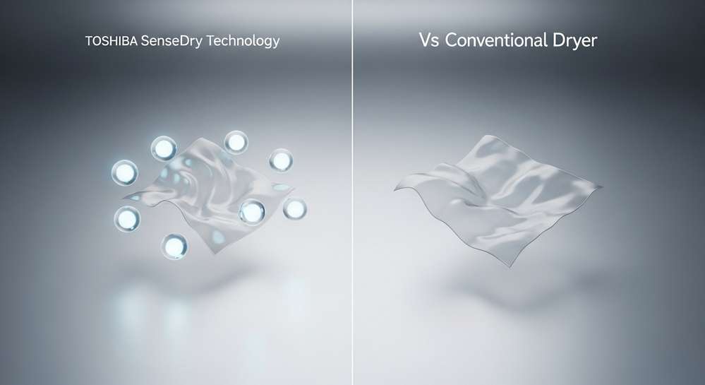 Công nghệ SenseDry trên máy sấy Toshiba là gì và hoạt động ra sao 2 So sánh máy sấy Toshiba có SenseDry và máy sấy thông thường