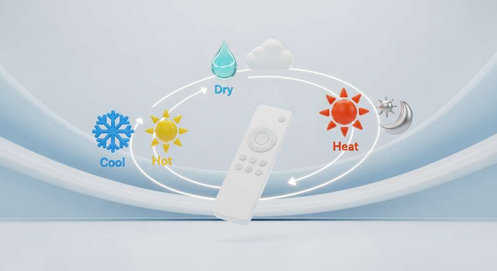 Cách sử dụng điều khiển điều hòa Panasonic chi tiết nhất 2 Các chế độ hoạt động chính và thời điểm sử dụng tối ưu