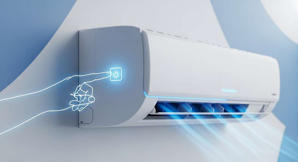 Cách mở máy lạnh Sharp không cần remote hiệu quả 1 Sử dụng nút nguồn trực tiếp trên dàn lạnh Sharp